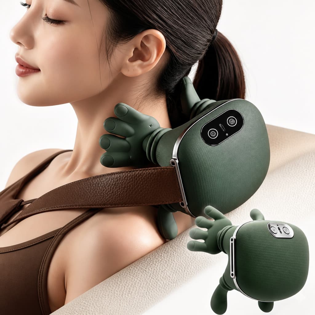 Massageador Pescoço e Ombros Elétrico Compressa Quente Alívio Muscular