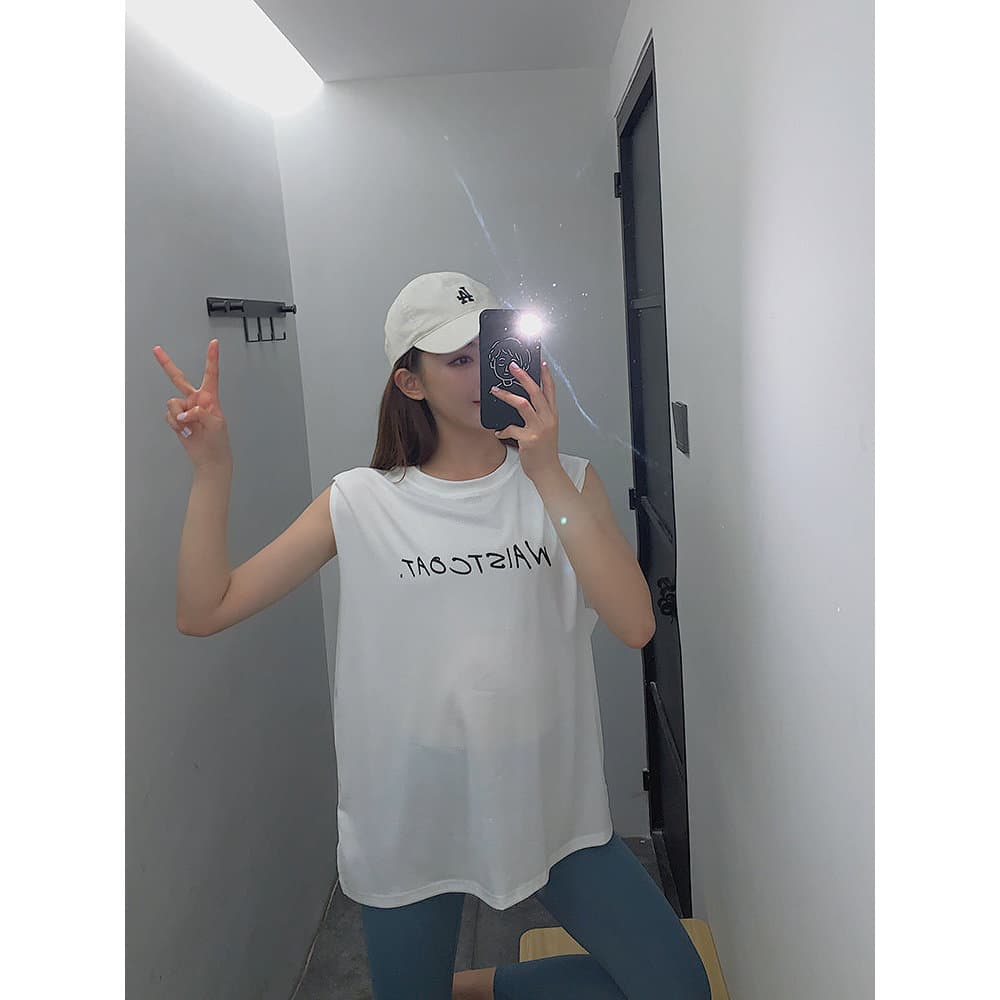 Esportes sem mangas camiseta feminina verão roupas de Fitness de secagem rápida solta roupas de Yoga blusa em torno do p
