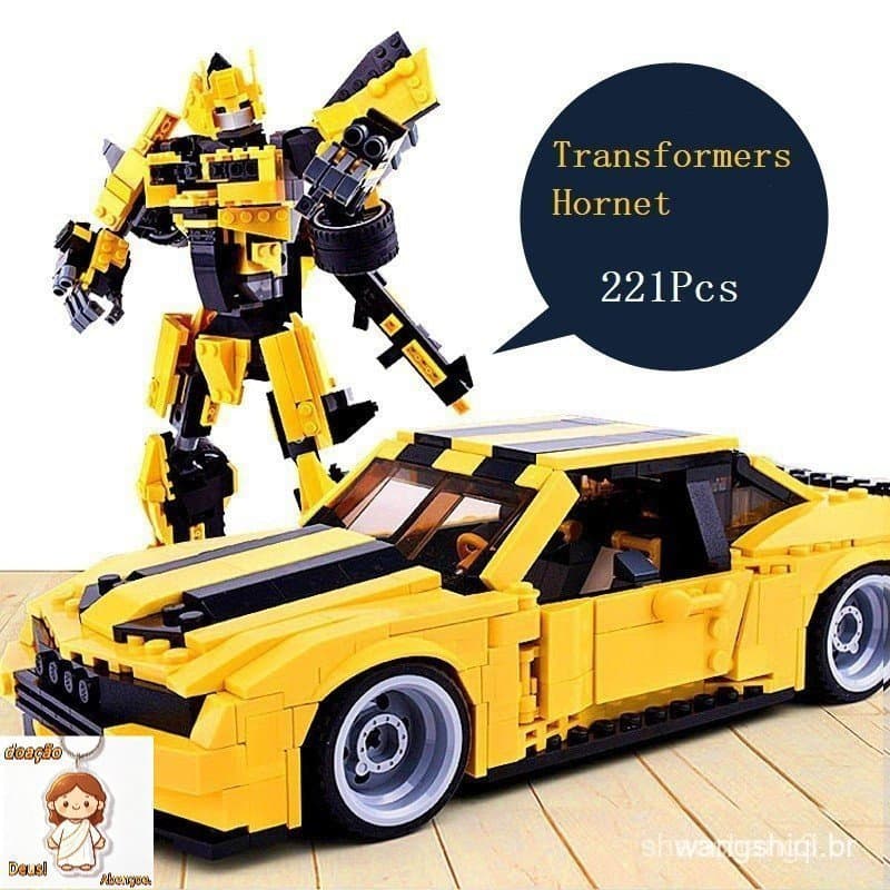 221 Peças Blocos de Montar Transformers Bumblebee Compatíveis com LEGO Brinquedos Educativos para Crianças Presente