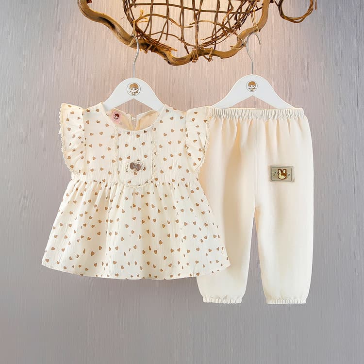 2026 novo estilo verão menina terno um ano de idade bebê menina estilo ocidental roupas bebê colete capa calças superior