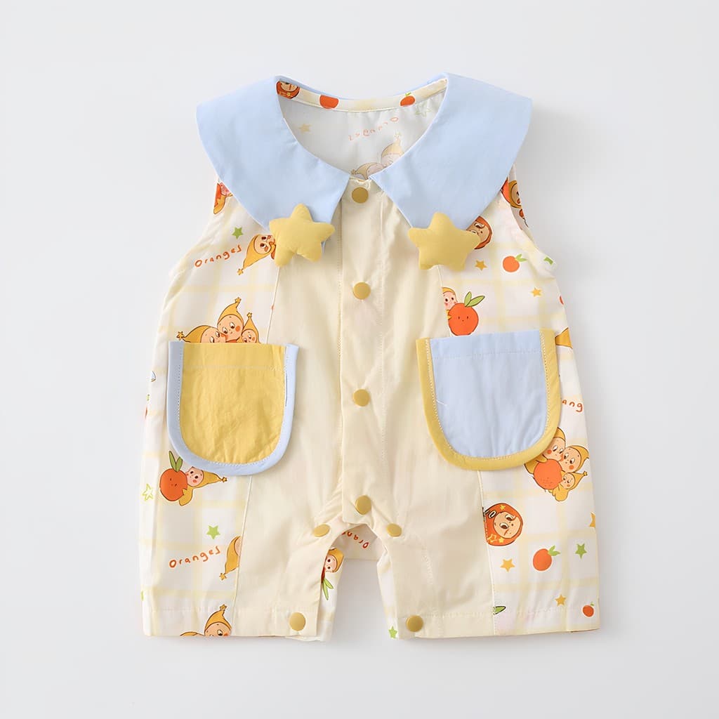 Bebê bebê roupas de verão puro algodão bebê menina macacão um mês cem dias princesa sem mangas fino macacão roupas verão