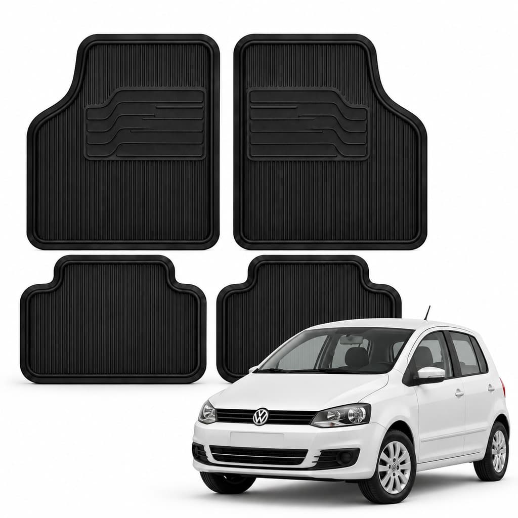 Tapete Automotivo Volkswagen Fox Jogo Completo Dianteiro Traseiro Lavável Resistente