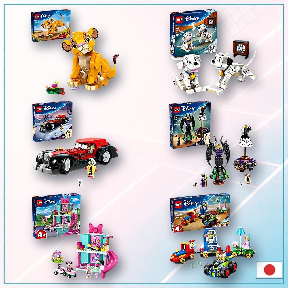 LEGO Disney Blocos de Montar Rei Leão Simba 101 Dálmatas Toy Story WALL-E Minnie Cruella Original do Japão