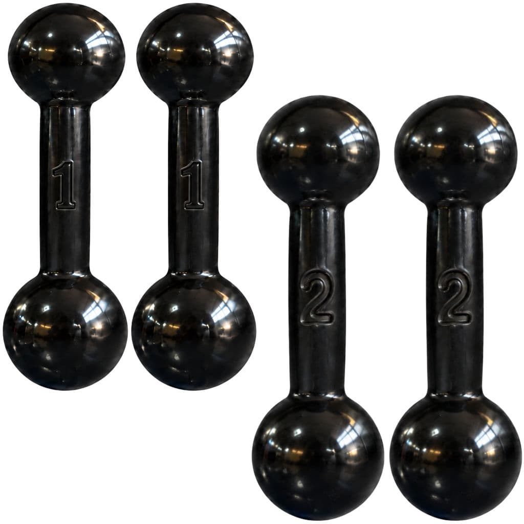 Kit Par Halter Bola Emborrachado 1kg 2kg 6kg Total Musculação Academia Treino Funcional CrossFit Fisioterapia Fitness