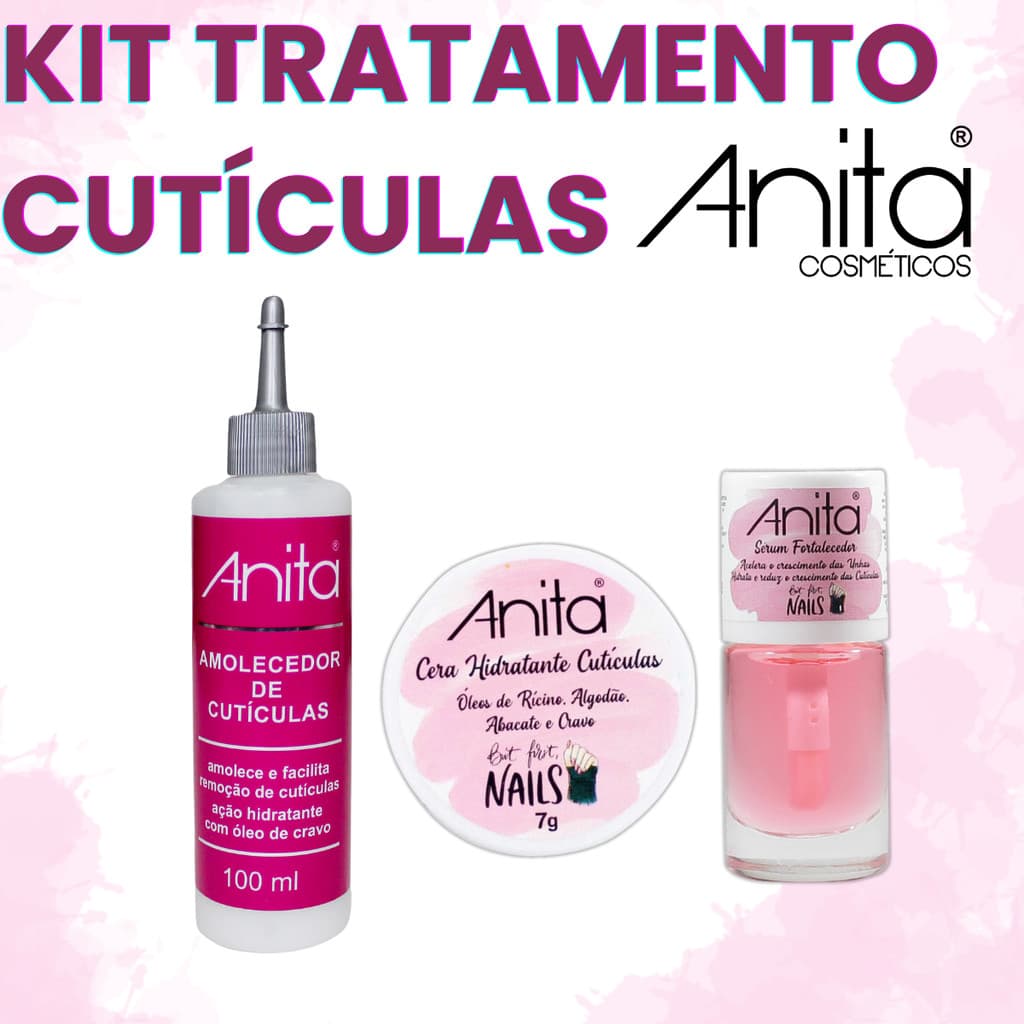 Kit Amolecedor Cutículas + Serum Fortalecedor + Cerinha Hidratante Kit Basico Manicure