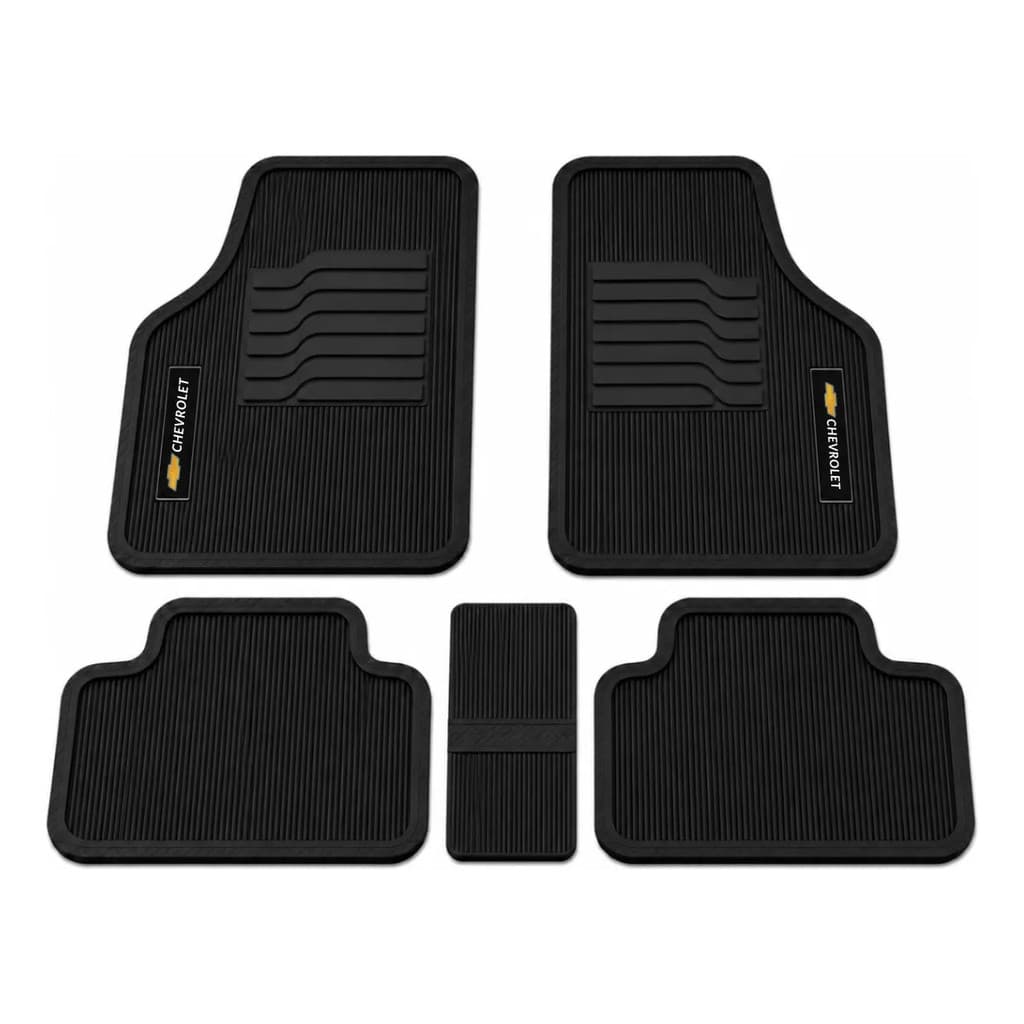 Kit Tapetes Automotivos Bordado 5 Peças Logo Chevrolet Premium