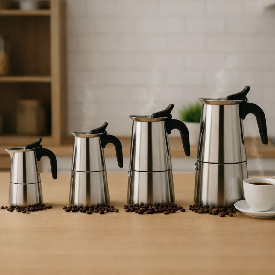 Cafeteiras Italiana Capacidade 4 6 9 Xicaras Aço Inoxidável Inox Moka Café Expresso supercasa