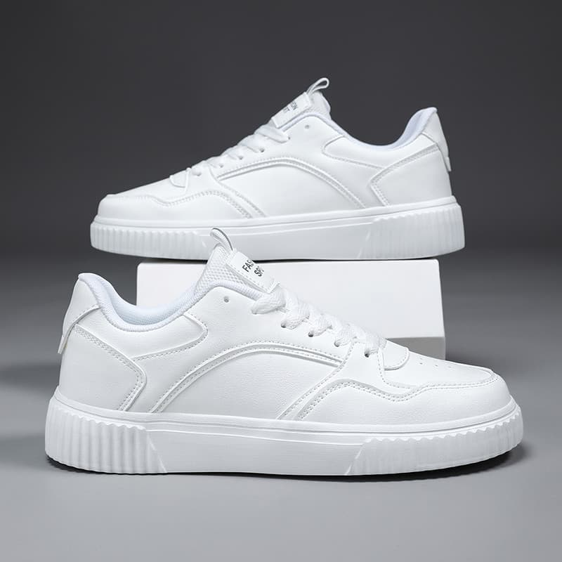 Tênis Masculinos Brancos de Plataforma, Calçados Casuais para Skate, Antiderrapantes e Confortáveis