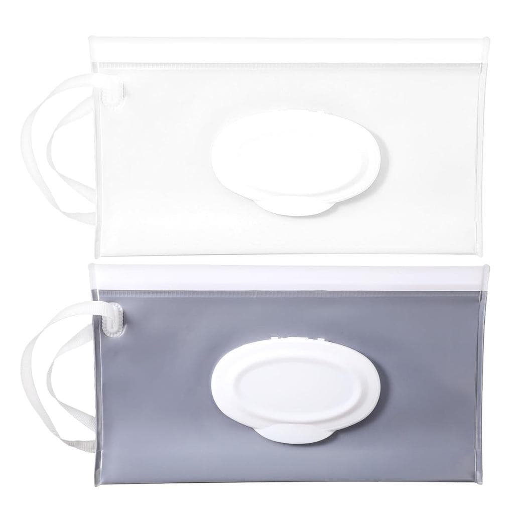 2 Peças Porta-Lenços Umedecidos para Bebê, Recipiente Reutilizável para Lenços Umedecidos, Recarregável, Portátil, Dispe