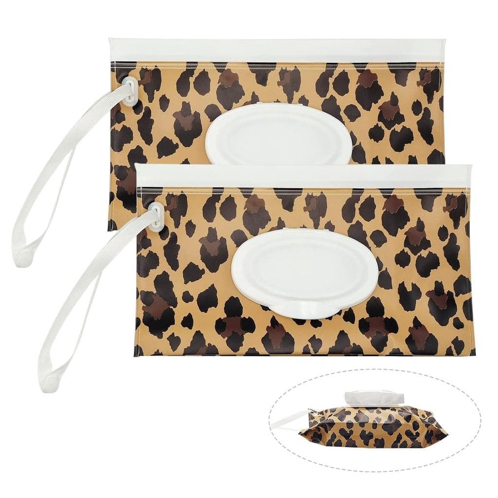 Conjunto de 2 Suportes Portáteis para Lenços Umedecidos de Bebê, Recipiente Recarregável para Lenços Umedecidos com Esta