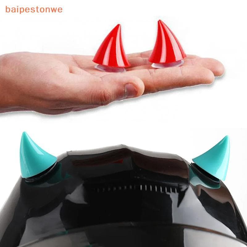 2 Pçs Capacete Da Motocicleta Bonito Canto Chifre De Borracha Decoração Moto Acessórios Do Carro