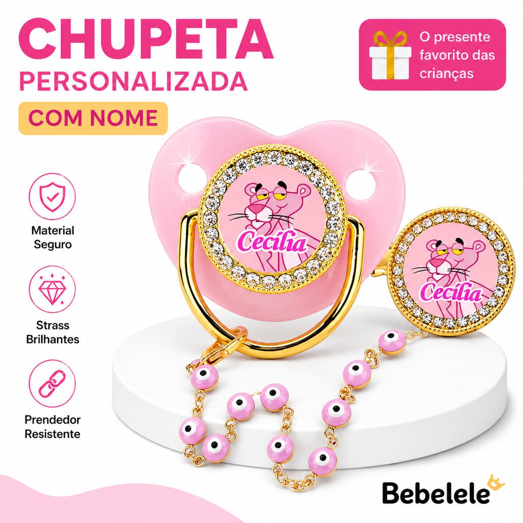 Chupeta para bebês com nome personalizado do bebê, chupeta de silicone BPA Free& FJSY