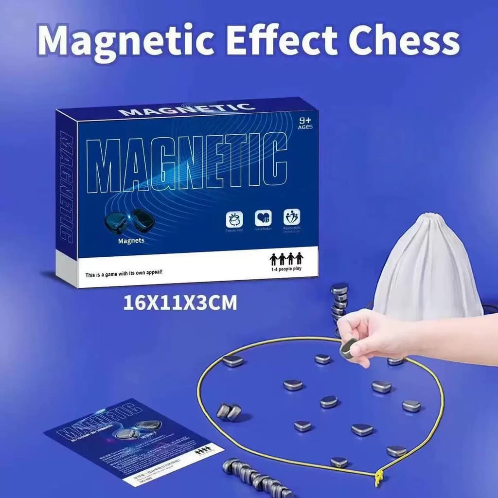 Xadrez Magnético 30 Peças, Jogo de Mesa Portátil e Educativo para Crianças e Família