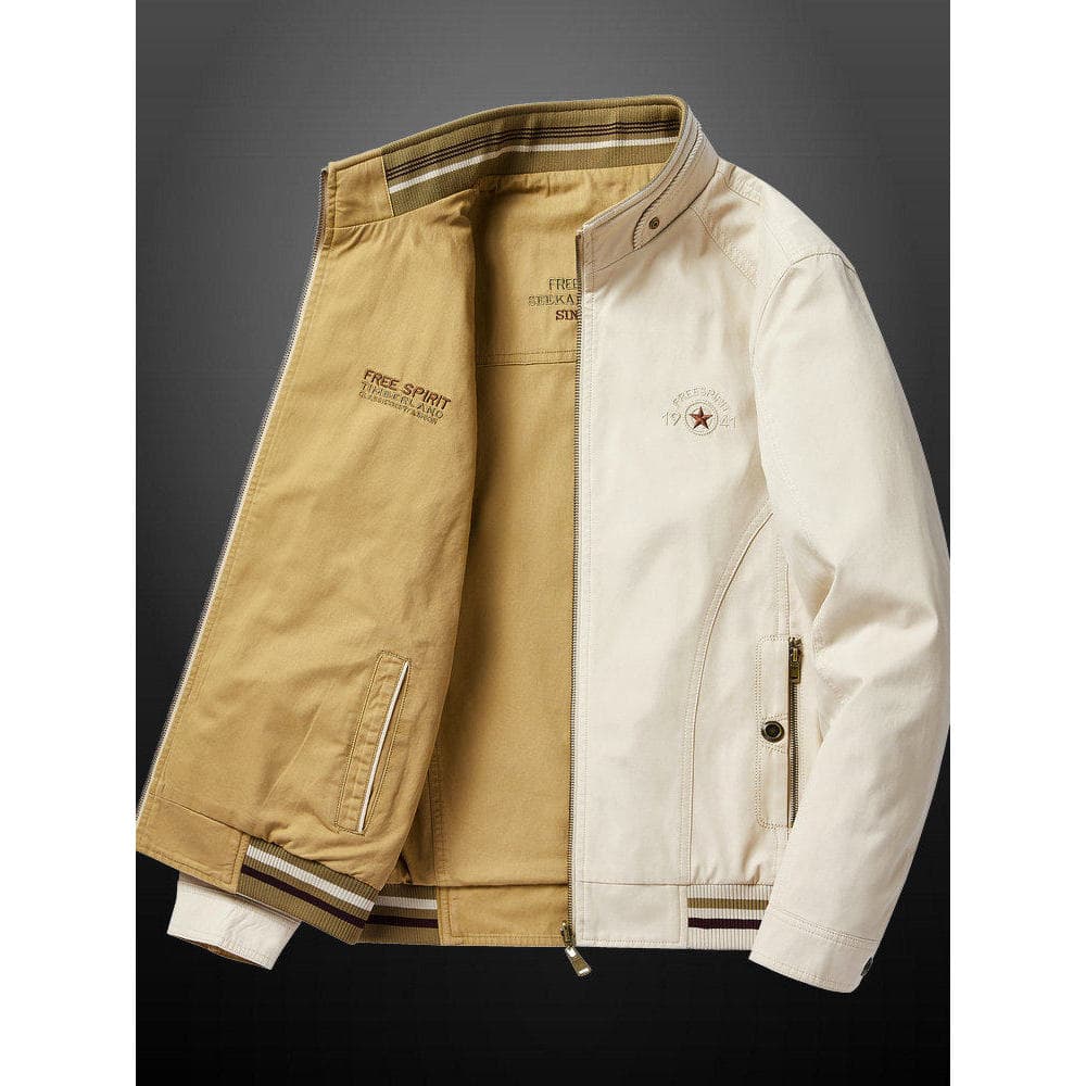 Outono inverno jaqueta Casual masculina primavera outono puro algodão solto jaqueta masculina de dois lados roupas mascu