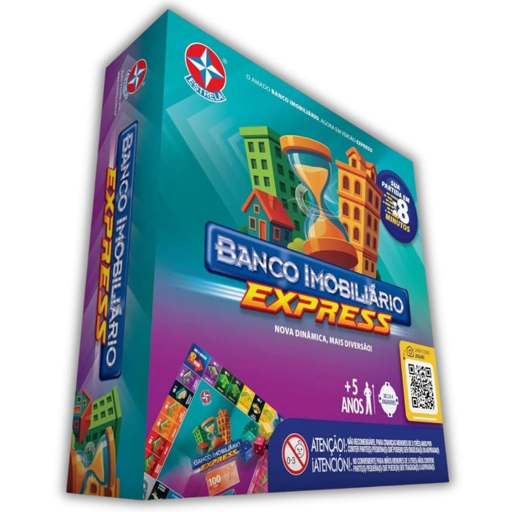 JOGO BANCO IMOBILIÁRIO EXPRESS ESTRELA BRINQUEDO TABULEIRO FAMÍLIA MESA DINHEIRO RÁPIDO COMPRA VENDA