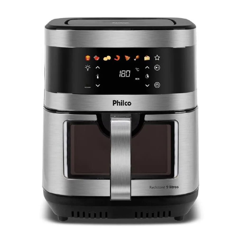 Air Fryer 9L Visor Glass Painel Digital C/ Controle de Temperatura de 40°C a 200°C Timer: Até 60min