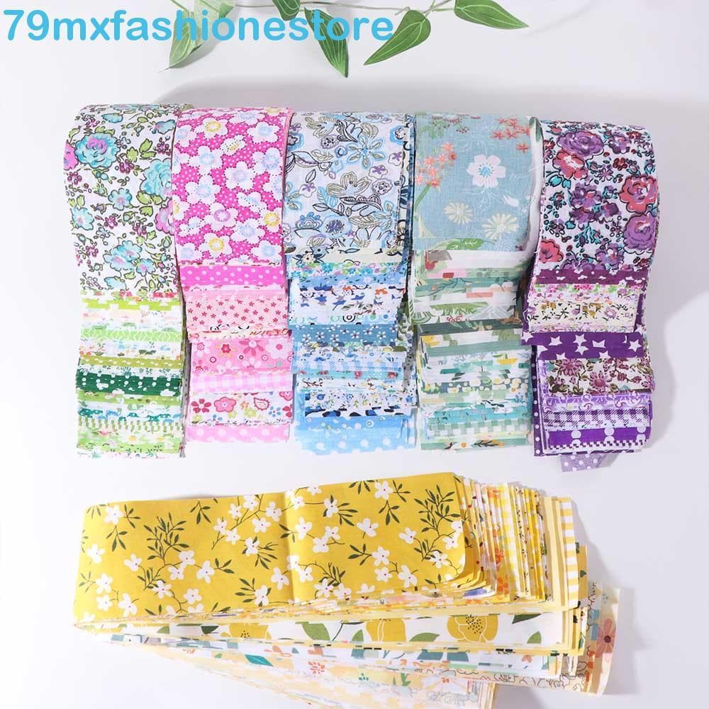 MXFASHIONESB 40 Peças De Tecido De Algodão Floral , Tiras De Acolchoamento De Rolo De Gelatina , Patchwork , 6.5 Cm