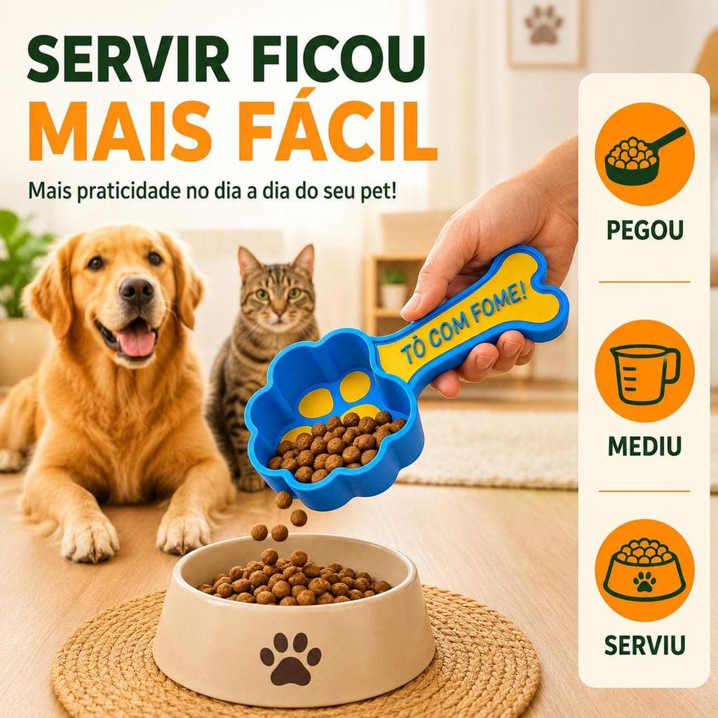 Pazinha para Ração Pet Pegador de Ração para Cachorro e Gato