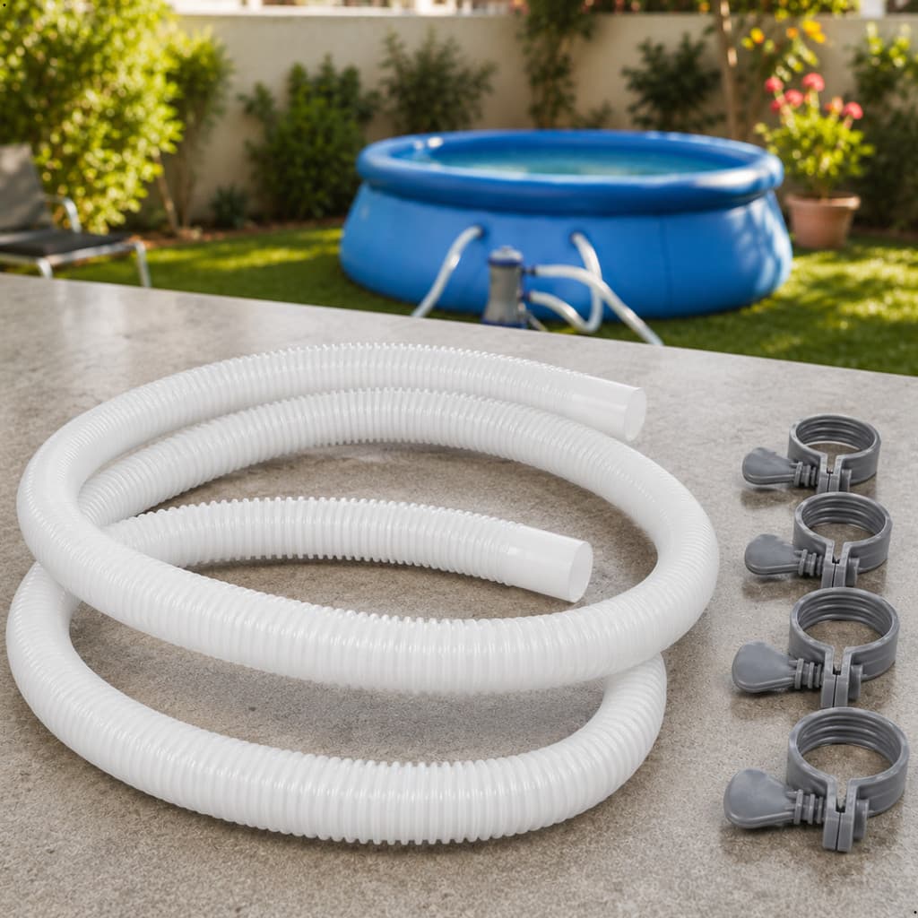 Kit 2 Mangueiras para Filtro Piscina 32mm 1,5m com 4 Abraçadeiras Kit Completo Reposição para Filtro e Bomba