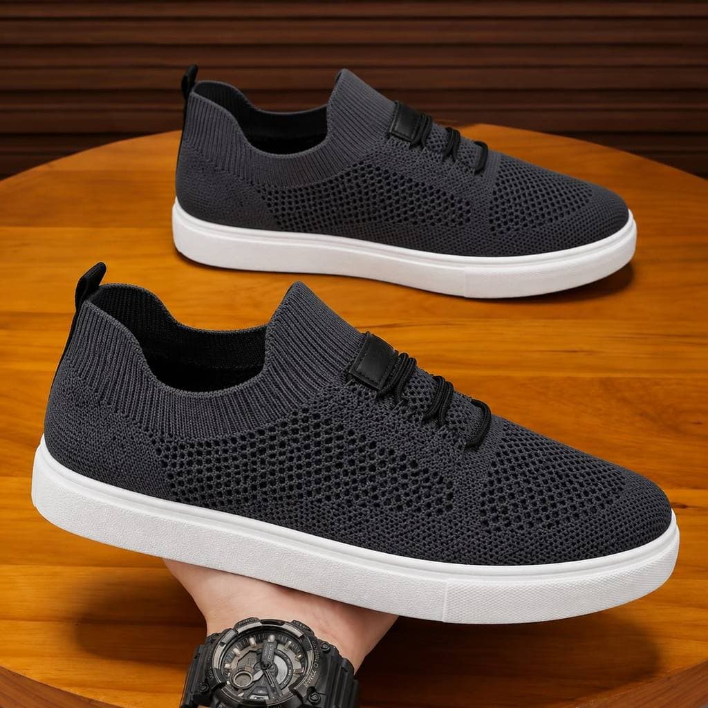 Tênis Masculino Casual Knit Confortável e Respirável Calçado Leve para Caminhada Lazer Trabalho e Uso Diário