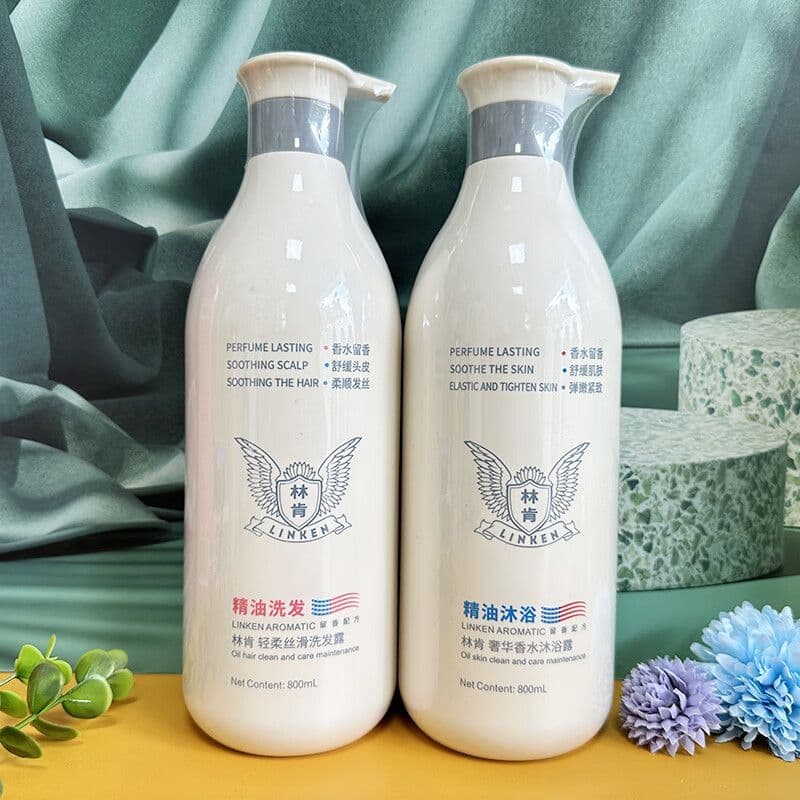 Lincoln Gentle Silky Shampoo Condicionador Hidratante Suave Perfume Brilhante Conjunto de Lavagem de Gel de Banho