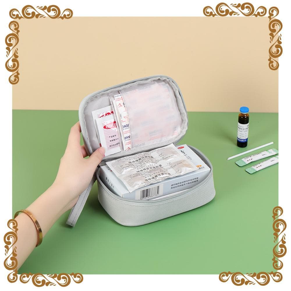 Bolsa De Remédios PEONYQ , Kit De Primeiros Socorros Em Camadas Rosa/Azul/Cinza , Kits Domésticos De Emergência Médica D