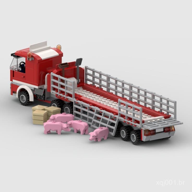 Blocos de montar MOC compatíveis com o veículo de transporte agrícola Lego 87395, blocos de montar criativos, presente d