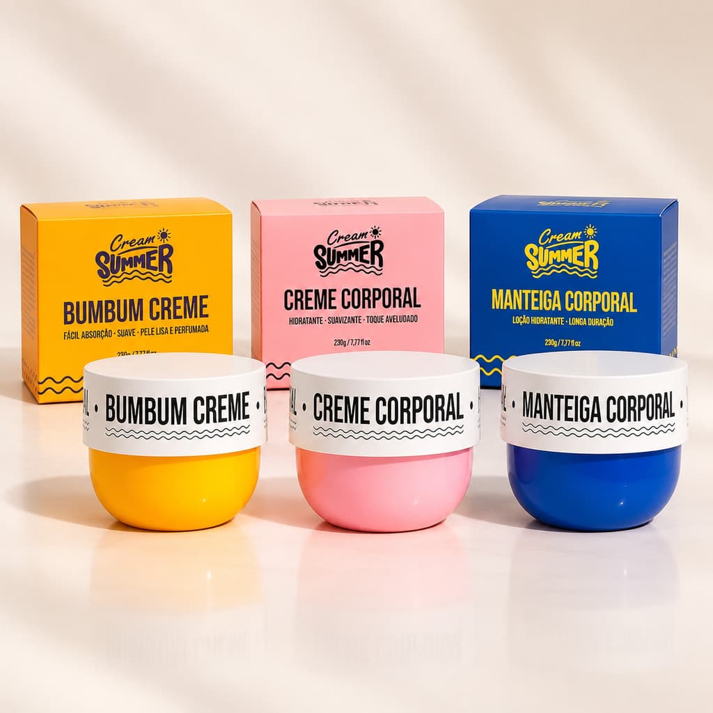 Hidratante Corporal Cream Summer 230g Bumbum Cream Creme Corporal ou Manteiga Corporal Hidrata e Perfuma Toque Aveludado