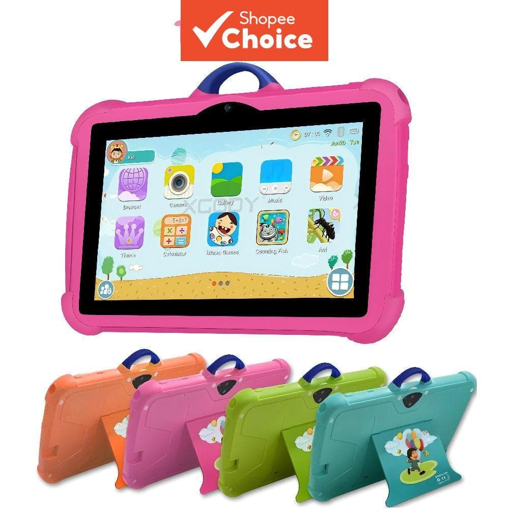 Tablet educacional de 7 polegadas, Android 13, tela IPS HD, controle parental e jogos de aprendizagem, capa protetora de