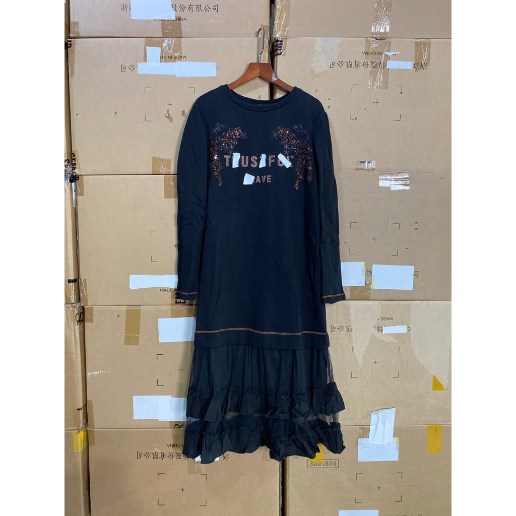 Luojia vestido feminino primavera outono novo estilo moda tendência All-Match vestido Casual feminino vestido de moletom