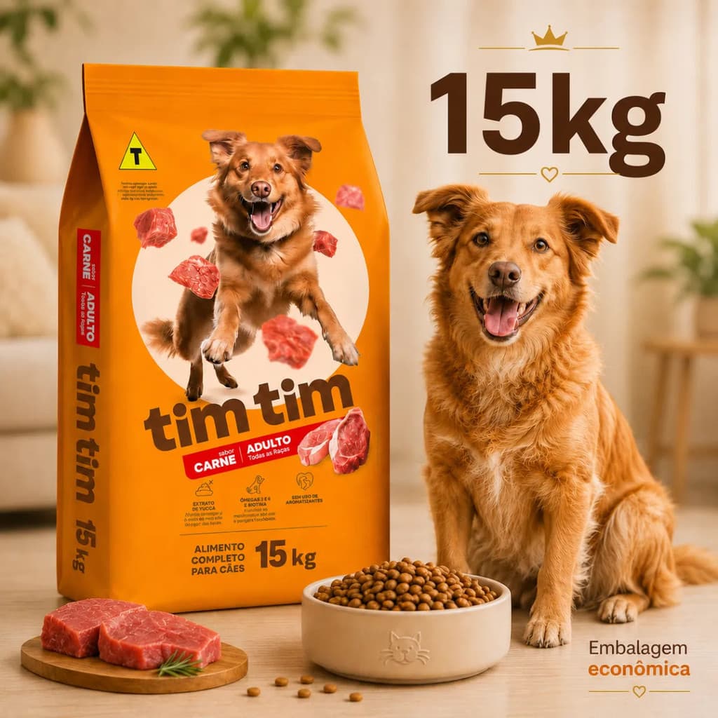 Ração Para Cachorro Tim Tim Adulto (15 Kg) - Bioquima