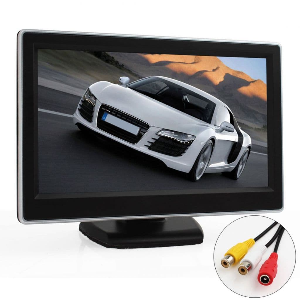 Polegada TFT LCD Monitor De Visão Traseira Do Carro 800x480 Entrada De Vídeo De 2 Vias 12V/24V PAL/NTSC Interruptor Auto