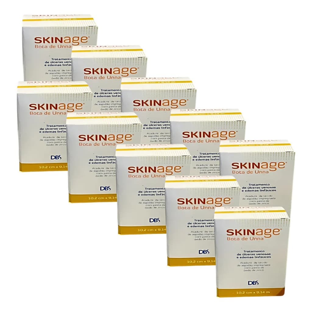 Kit 10x Atadura Bota De Unna Skinage C/ Óxido De Zinco Dbs