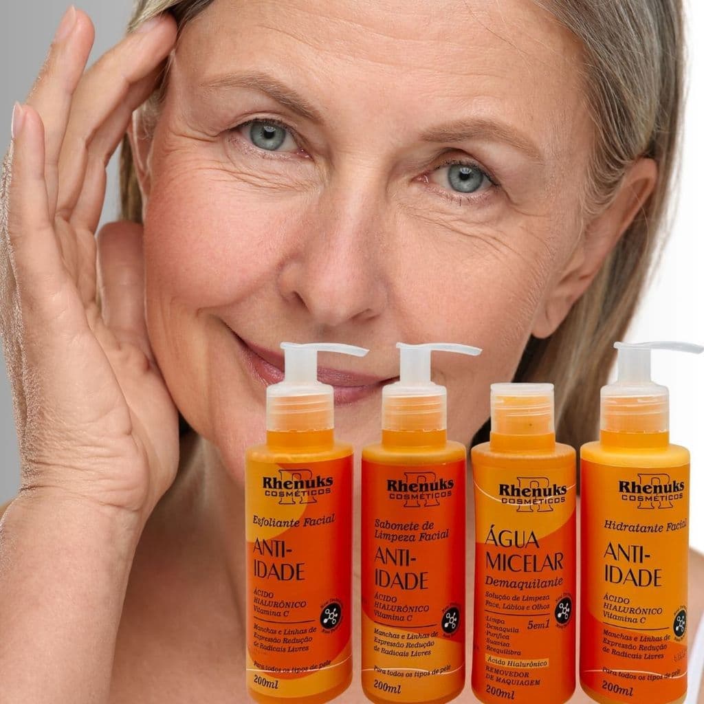 Kit Skincare Rhenuks Anti-Idade Completo Hidratação Intensa