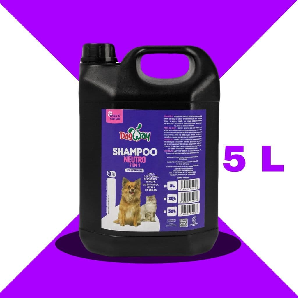 Shampoo Neutro 7 em 1 DogWay para Cães e Gatos Profissional Galão 5L