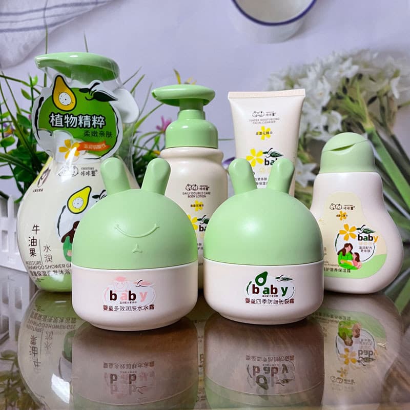 Ka Tong Bebê Hidratante Hidratante Conjunto Hidratante Limpador Creme Hidratante Shampoo para Bebês Lavagem Corporal