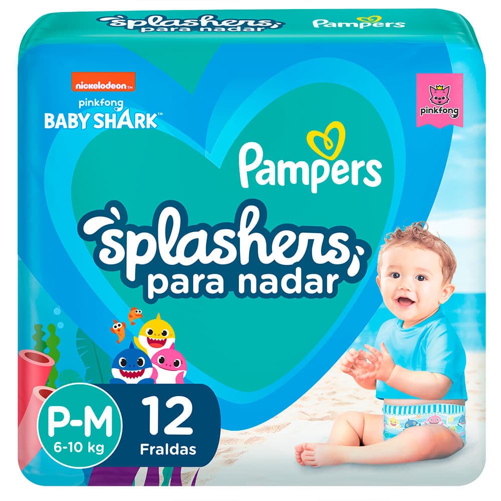 Fralda Descartável Pampers Splashers Piscina P/M 12 Unidades