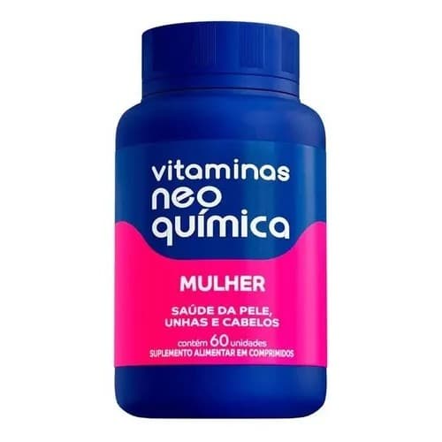 Multivitamínico Neo Química Mulher 60 Comprimidos Sem Sabor Vitamina Mineral Suplemento Nutricional Imunidade Pele