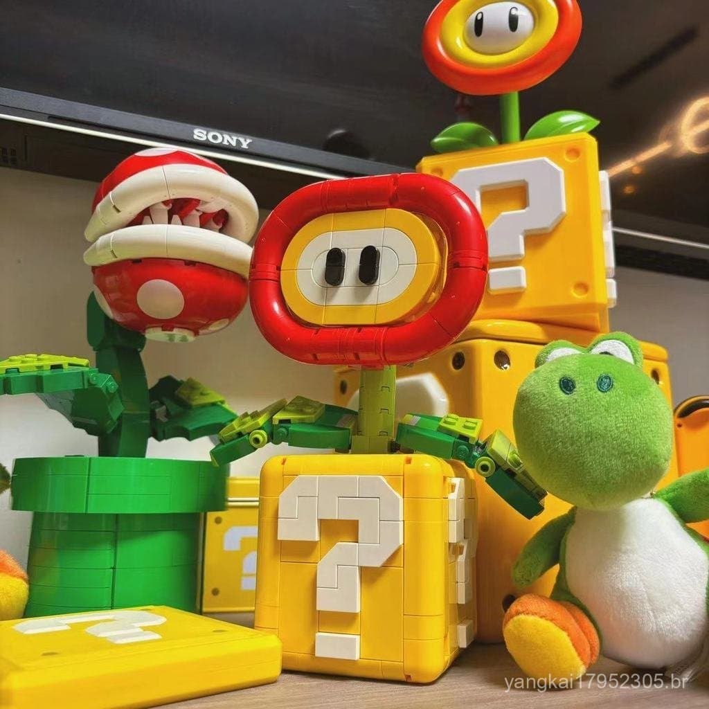 Compatível com Blocos de Montar Lego Piranha Flor de Fogo, Brinquedo de Montar Super Mario, Modelo para Adultos, Present