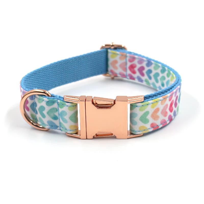 Bonito conjunto de coleira e guia com laço para cães pequenos, conjunto colorido para animais de estimação com coleira p