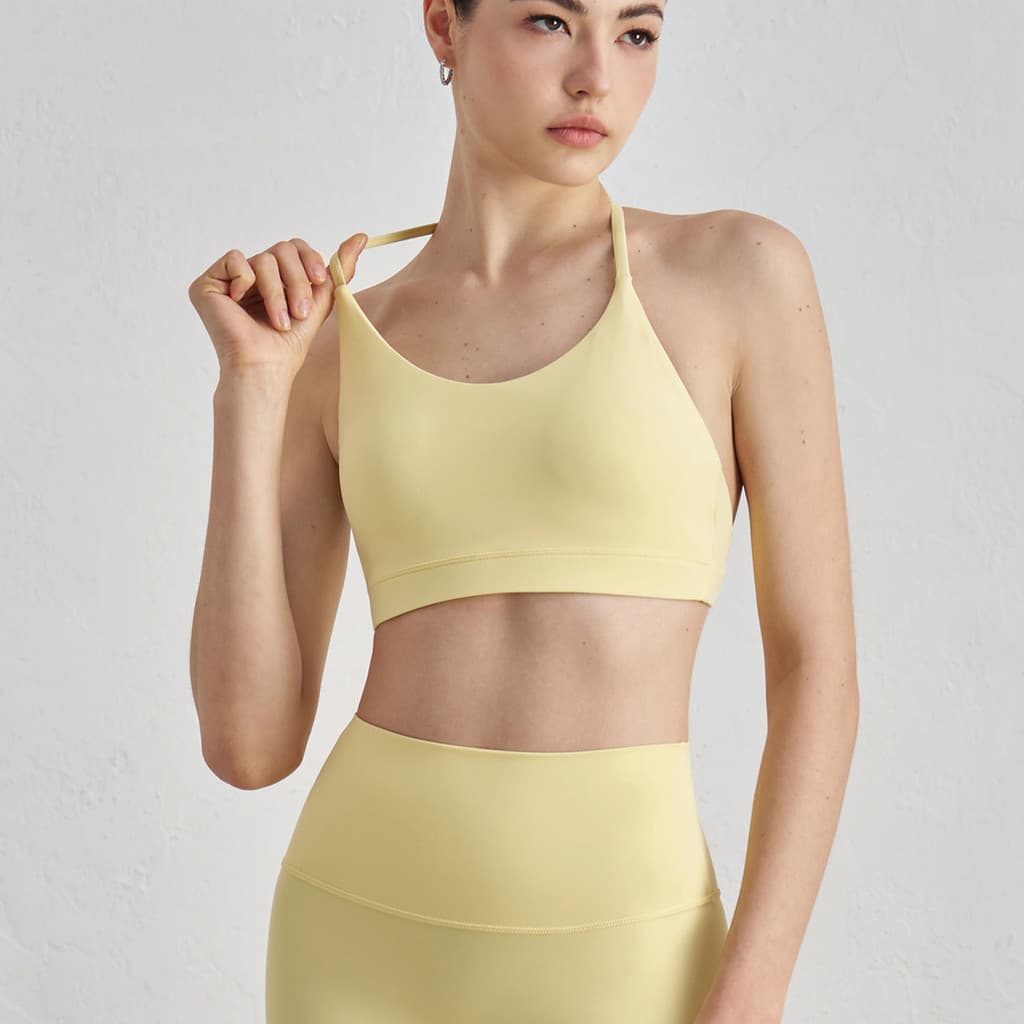 Novo copo fixo de uma peça Yoga colete correndo sutiã treinamento roupa interior de Fitness Wear roupas femininas estili