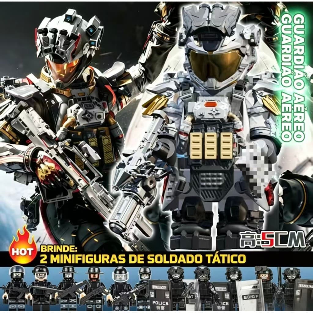 Forças Delta podem montar blocos de construção, armadura nível 6 e Brave Dragon Heaven Protect God, compatível com Lego,