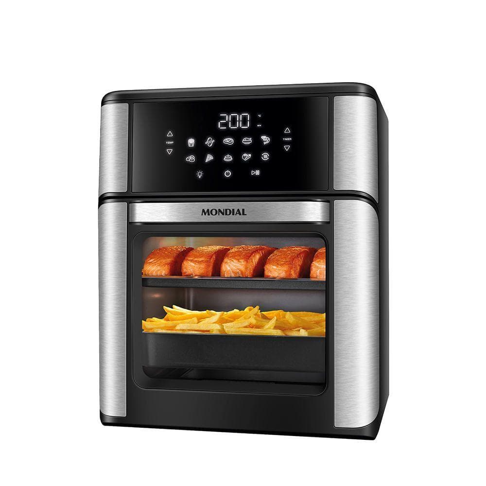 Fritadeira Air Fryer Forno Mondial AFON-12L-BIN 12L 2000W Digital Preto 220V