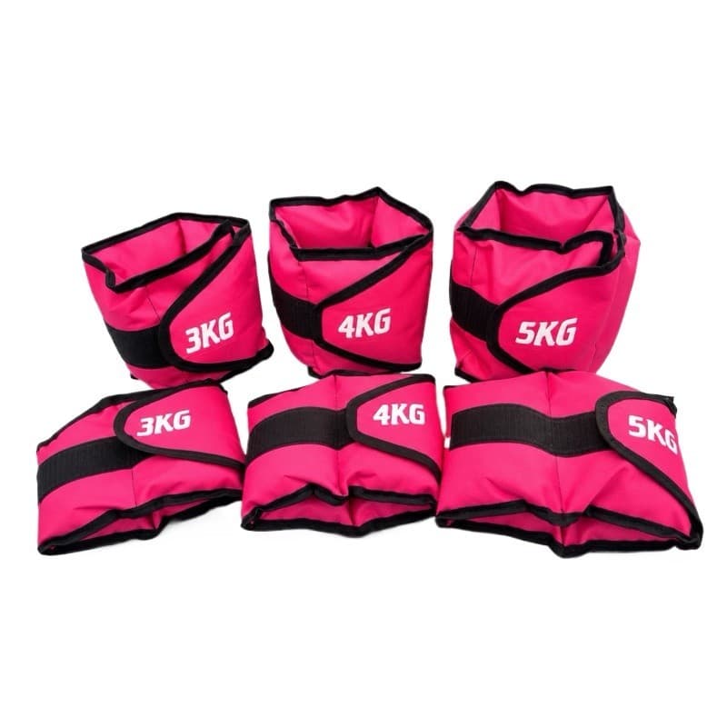 Kit 3 Pares de Caneleira 3kg ao 5kg Rosa Treino Peso Perna Musculação Academia Glúteo Fortalecimento Profissional