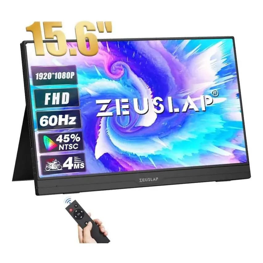 Monitor Portátil Gamer Zeuslap Ap156 15.6  Full Hd Com Alto-falantes Preto