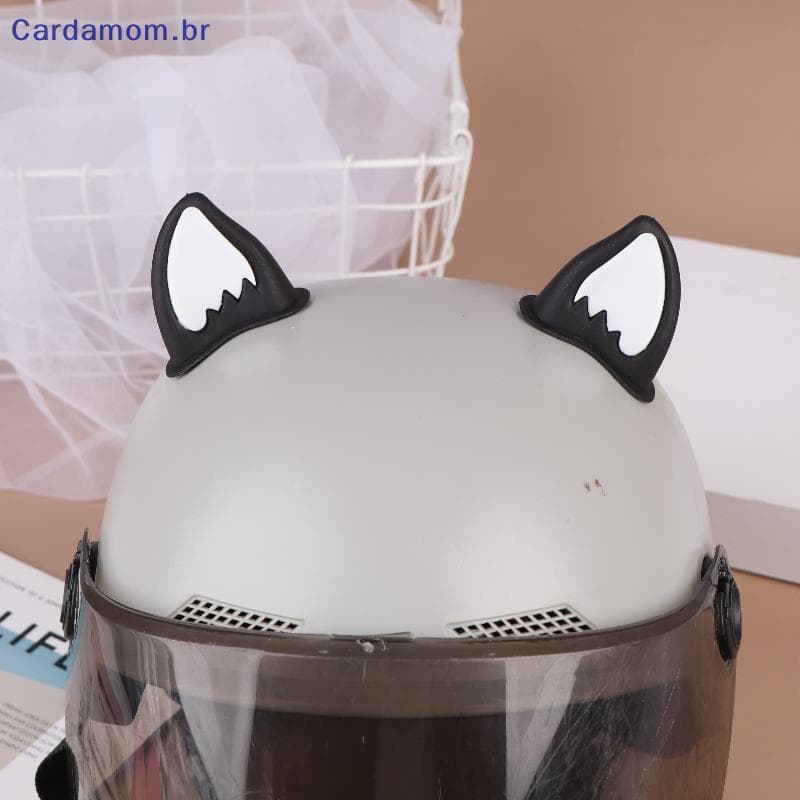 { CARDA } Capacete De Motocicleta Decorações De Orelha De Gato Acessório Para Scooter Bicicleta Adesivo Moto Skate Cicli