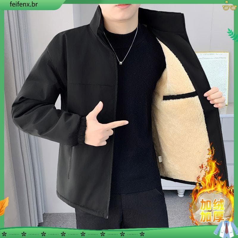 Forro de lã jaqueta espessada Casual jaqueta acolchoada de algodão masculina inverno novo estilo quente na moda jaqueta 