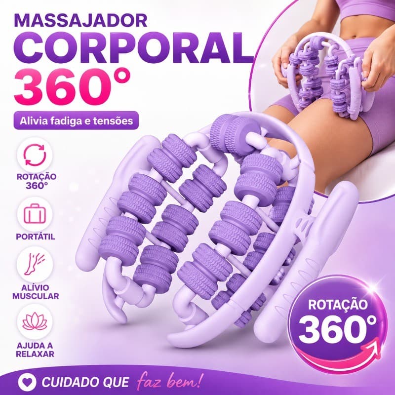 Massageador De Pernas Com Roda Multifuncional Rotação De 360 Graus Para Alívio Da Fadiga Física E Dor Muscular