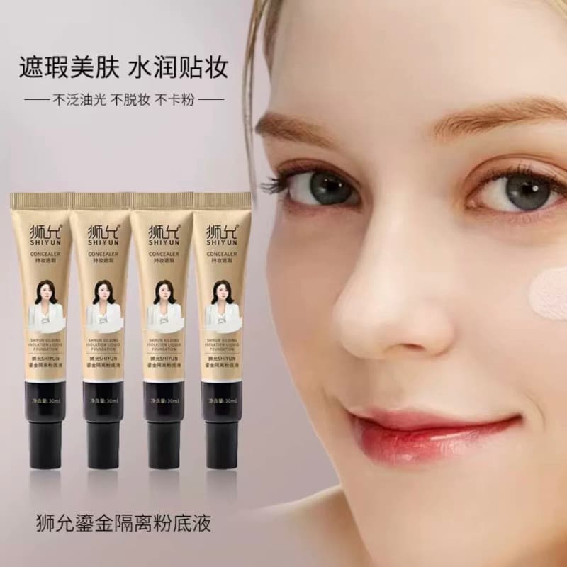 SHIYUN Base Líquida SHIYUN Base Líquida de Isolamento Dourado Corretivo Atualizado Ajuste de Pele Antiaderente