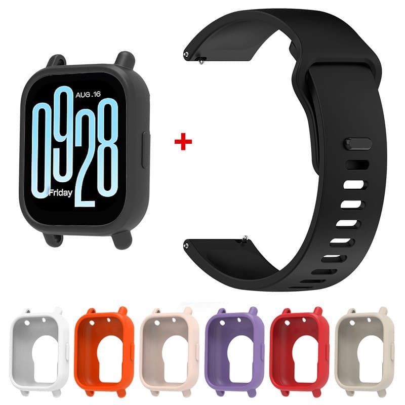 Pulseira Strap + Capinha Capa De Silicone Para Relógio Smartwatch Redmi Watch 5 Active/Redmi Watch 5 Lite